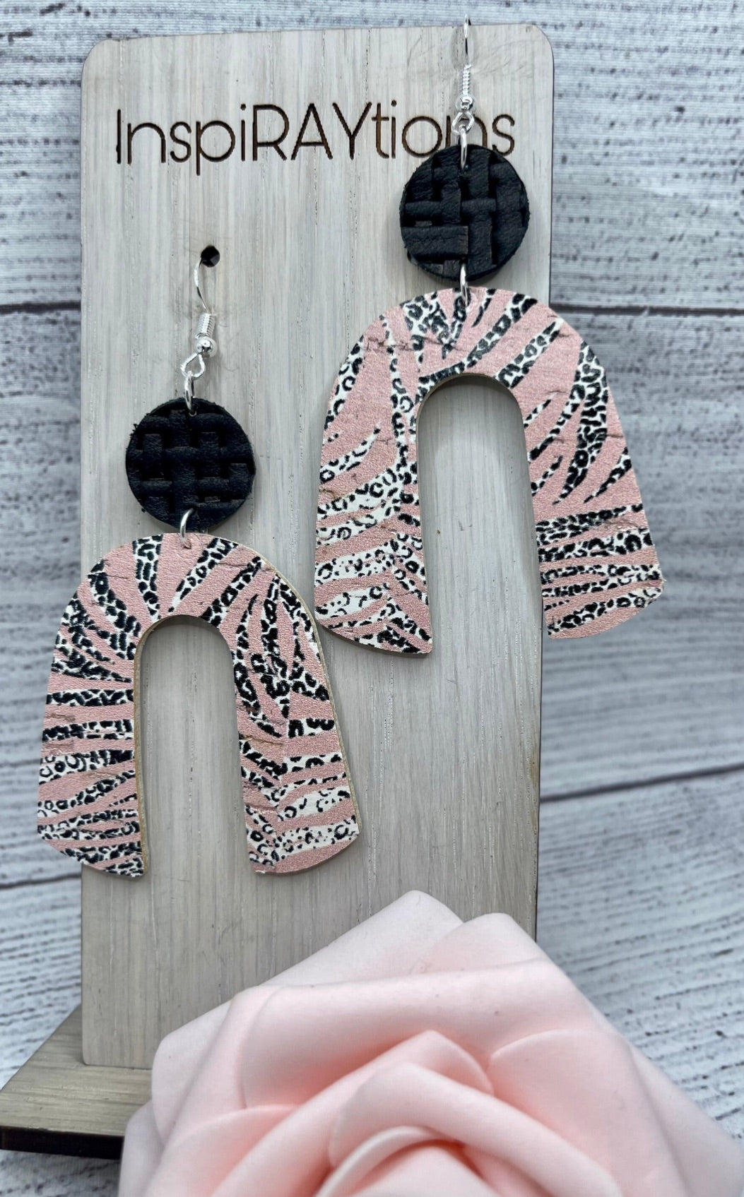 Pink cheetah arch handmade leather  - 4