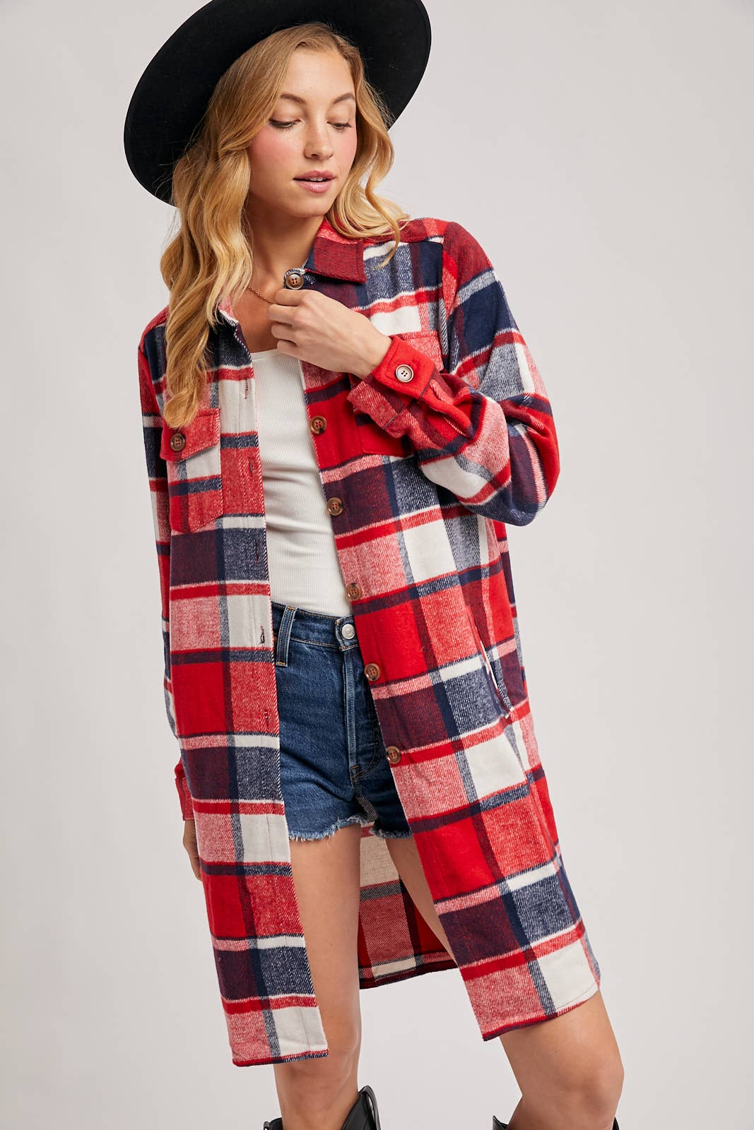 FLANNEL LONGLINE SHACKET