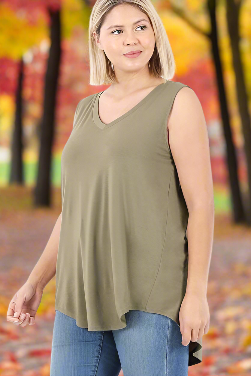 Zenana V Neck Tank Top