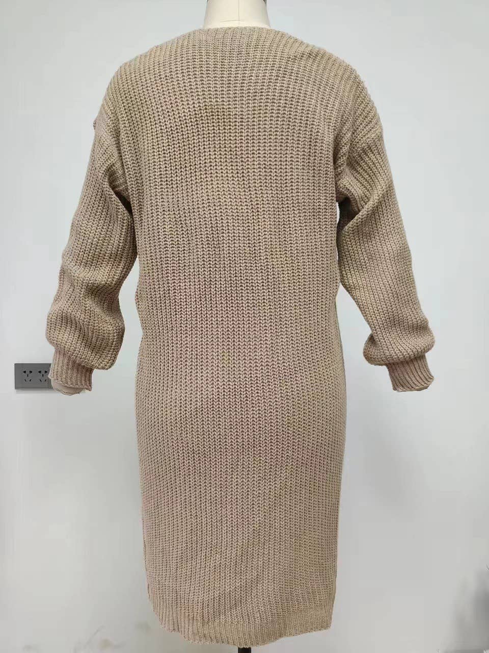 Casual Minimalist Loose Fit Long Knitted Cardigan