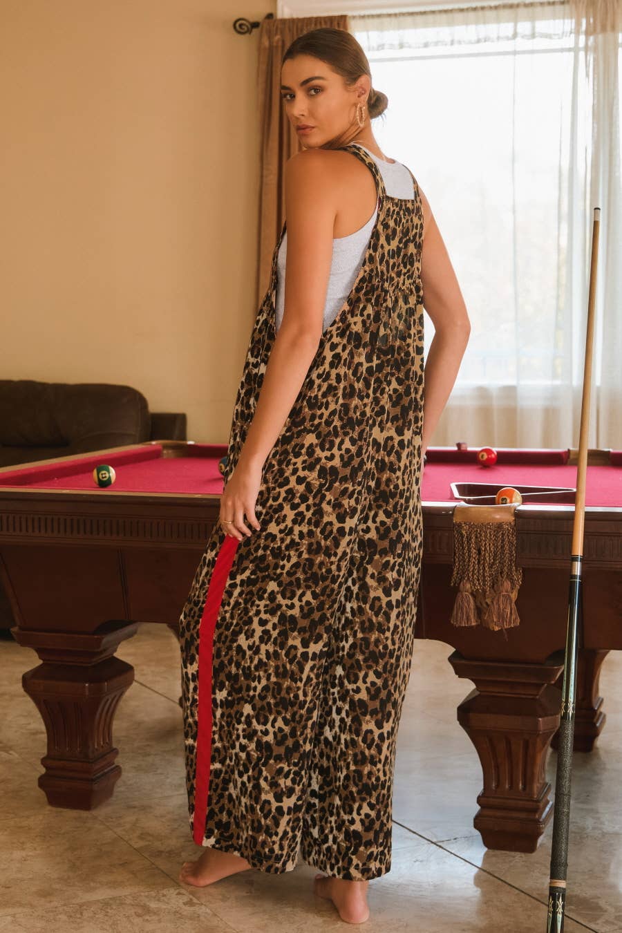 Bibi Leopard Printed Overall Jumpsuit