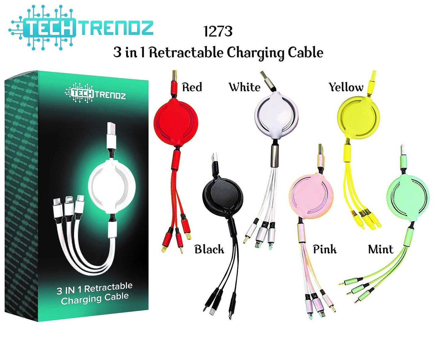 3in1 Retractable Charging Cable