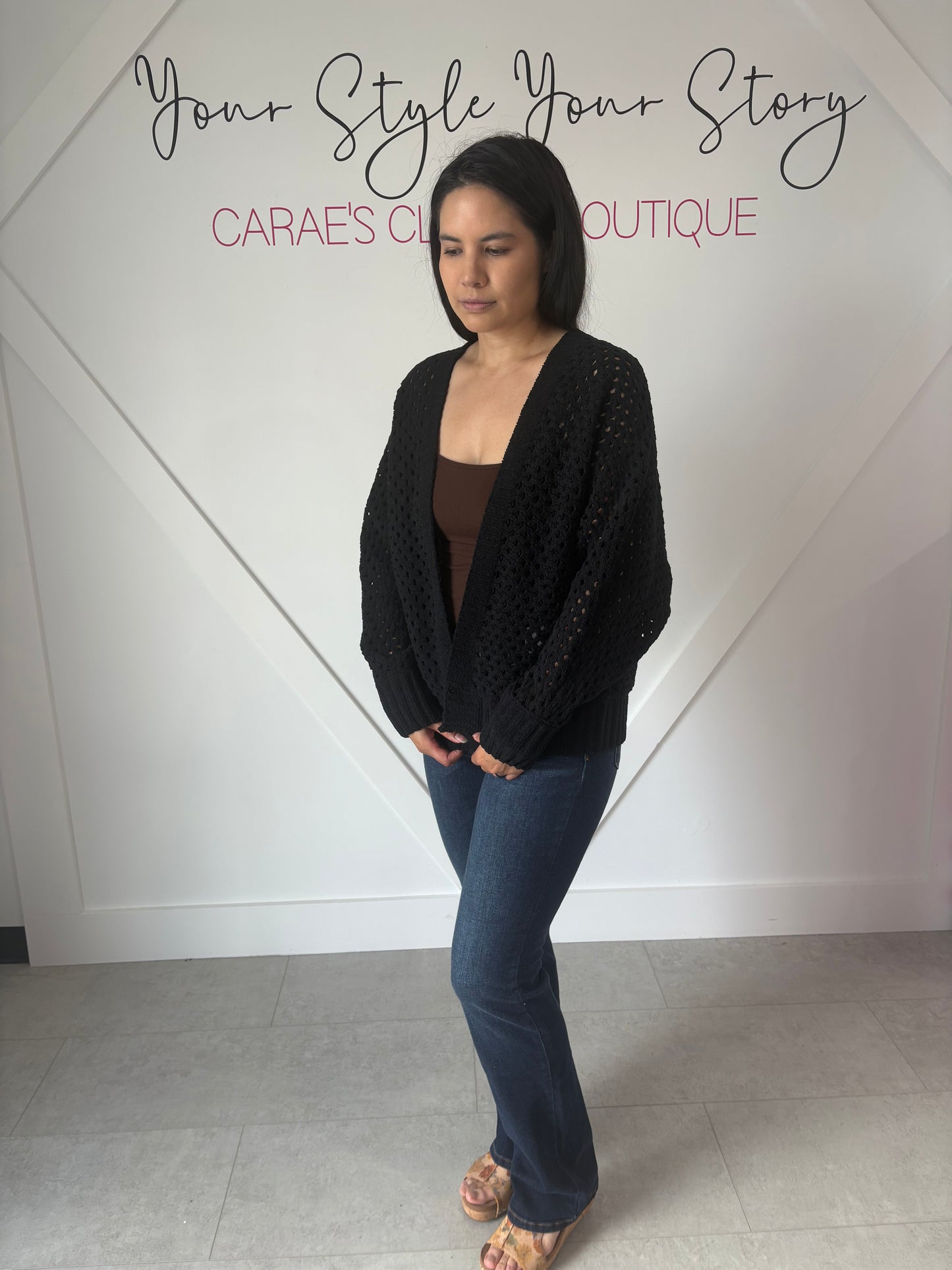 Chenille Crochet Cardigan