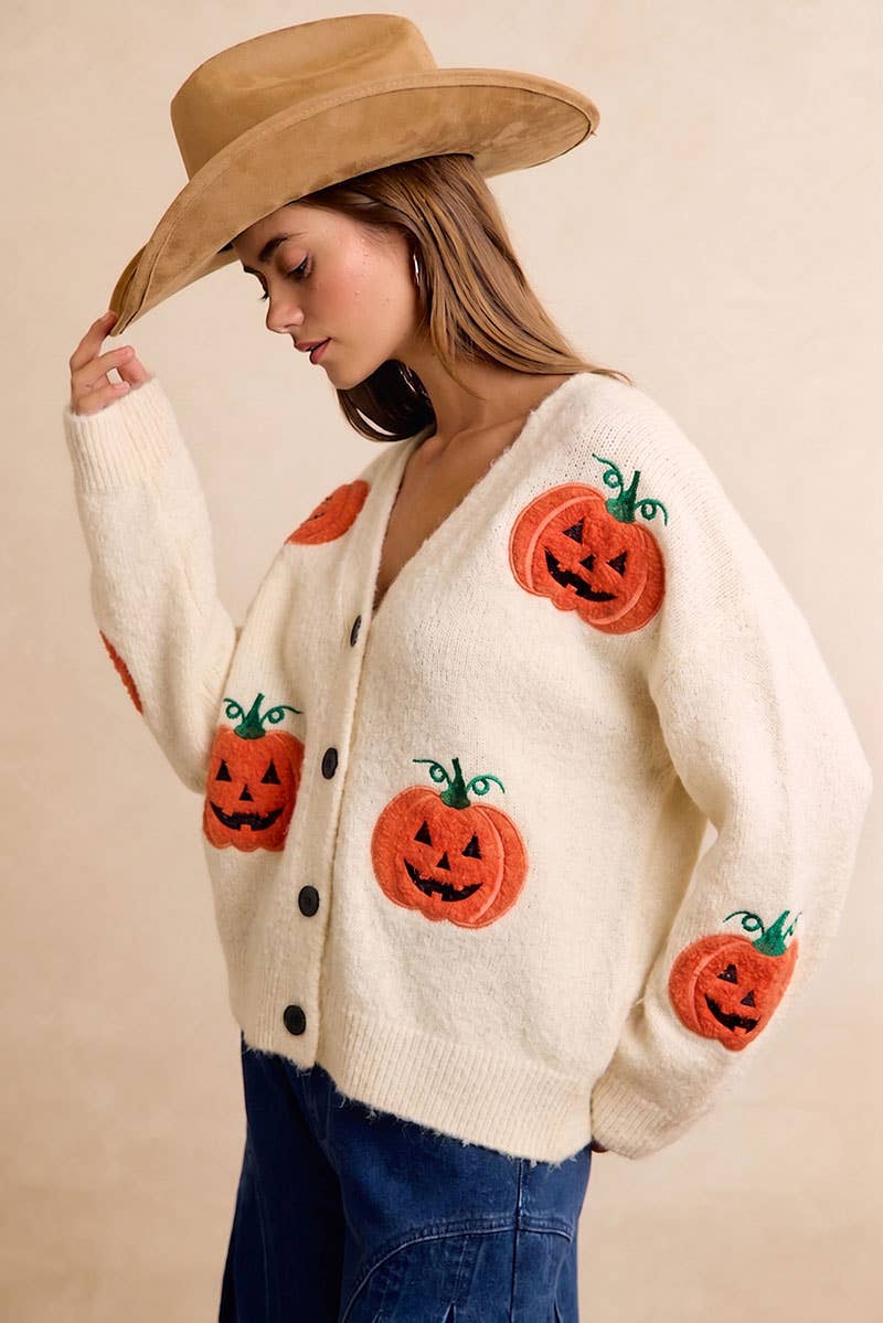 HALLOWEEN PUMPKIN BIBI KNIT CARDIGAN
