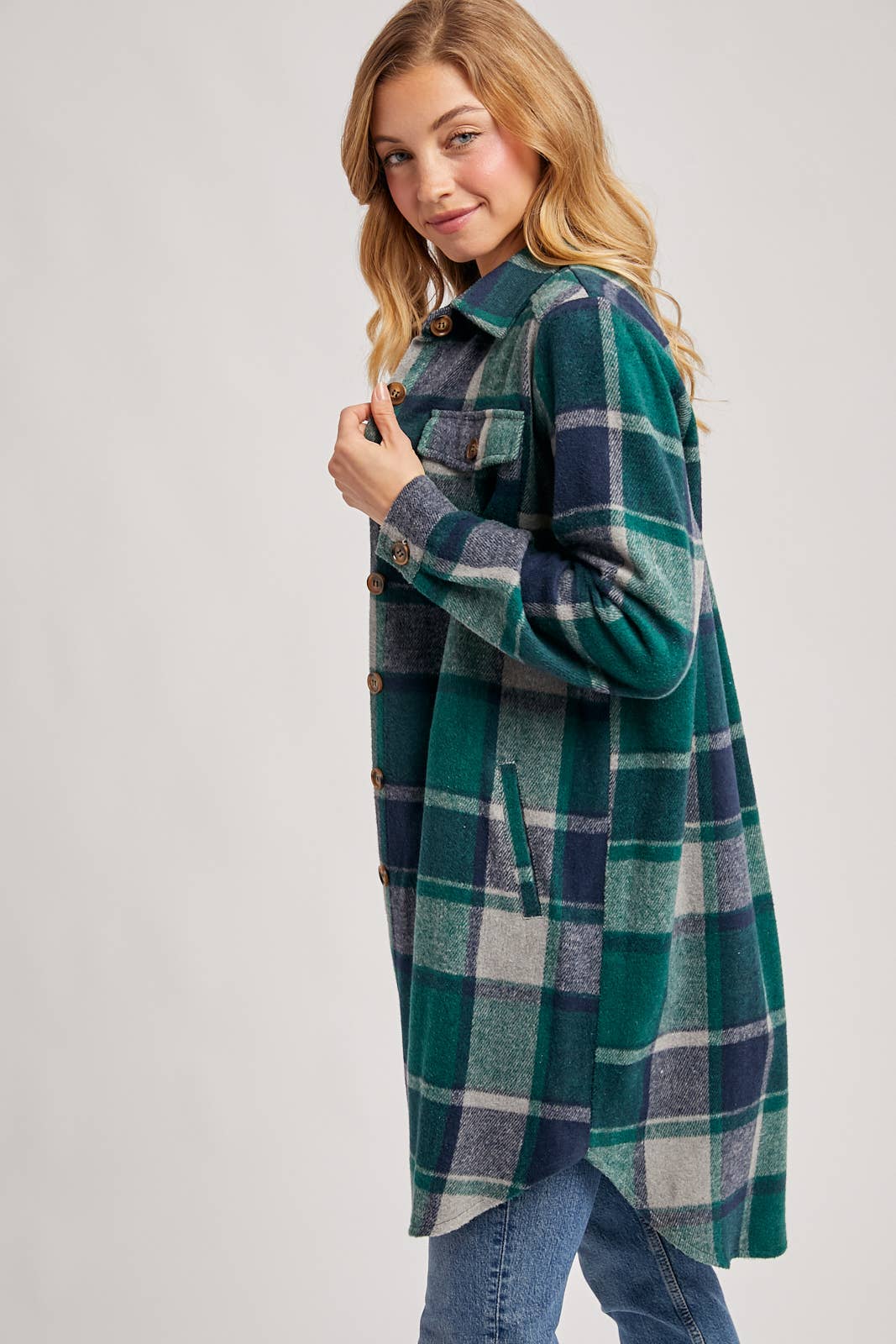 FLANNEL LONGLINE SHACKET