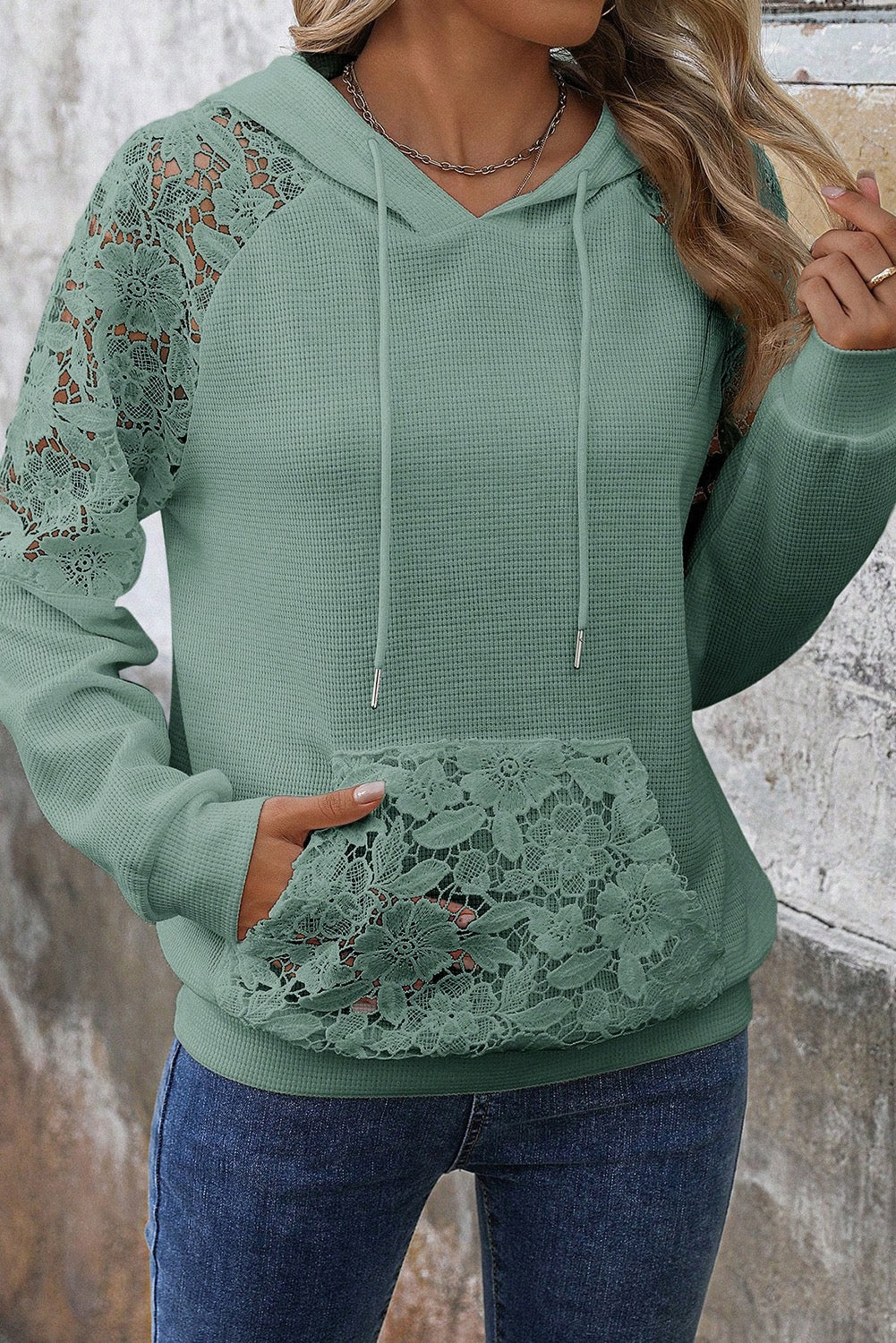 Lace and Green Hoodie