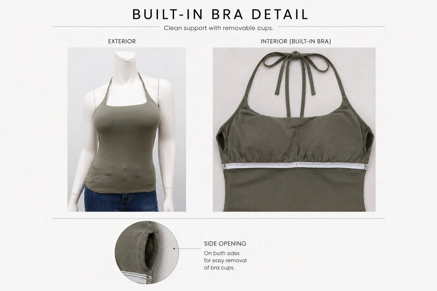 HALTER GIRL BRA PADDED TANK
