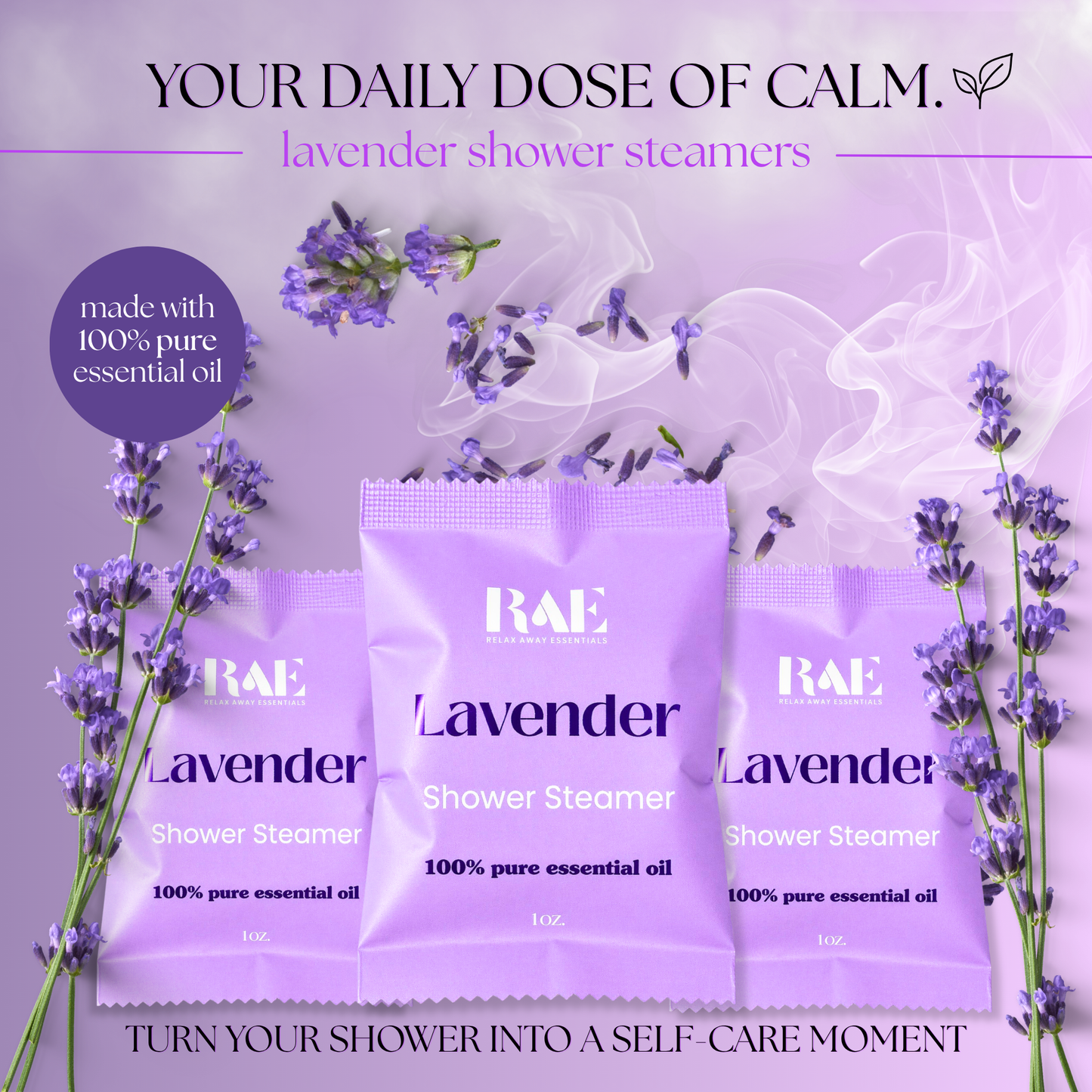 Lavender Shower Steamers 6 Pack - Made in USA - Spa Tablets