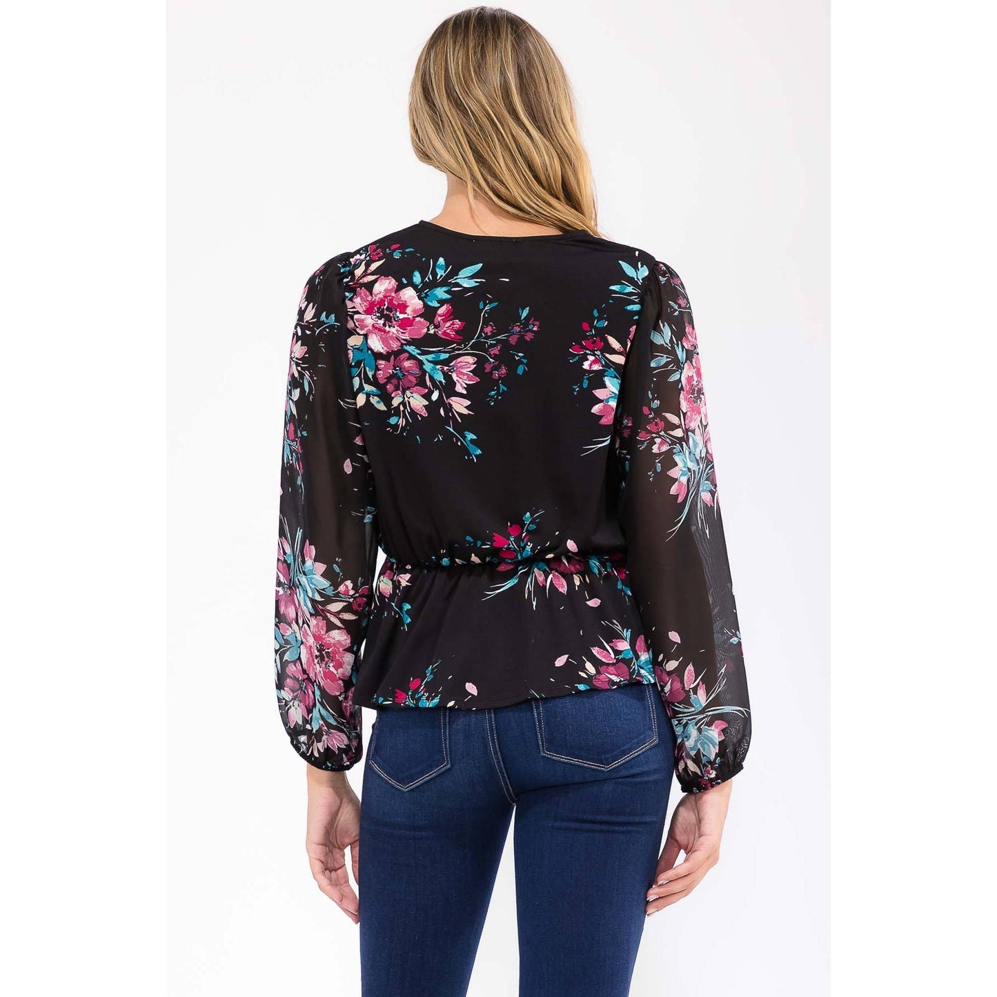 FLORAL PEPLUM TOP