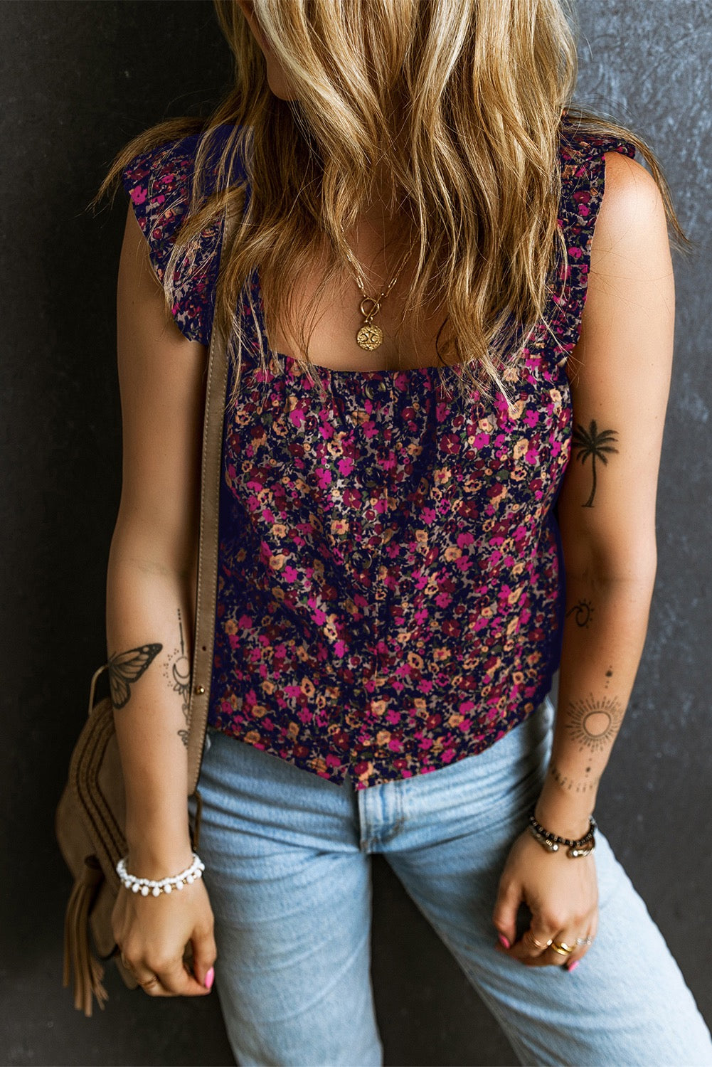 Floral Crop Tank