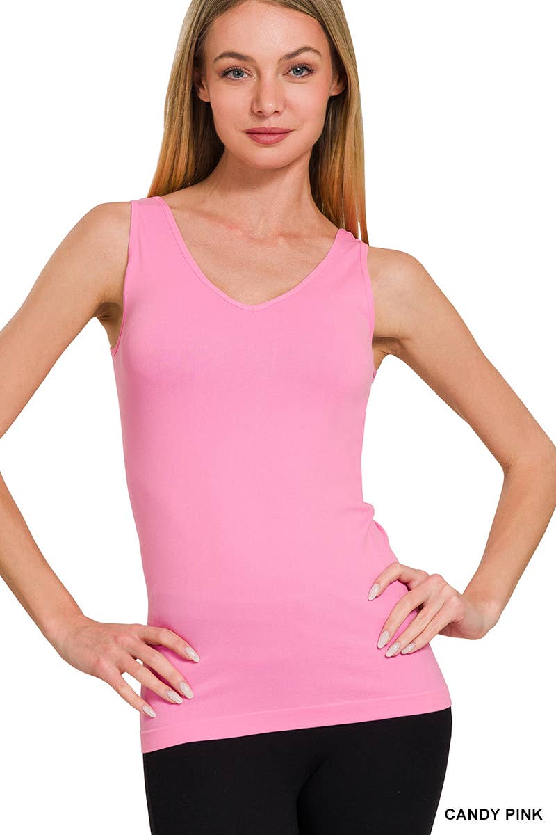 Two Way V-neck/Scoop neck Seamless Tank