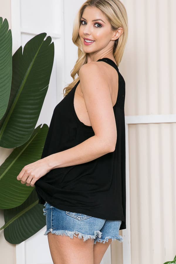 RACERBACK LACE TANK