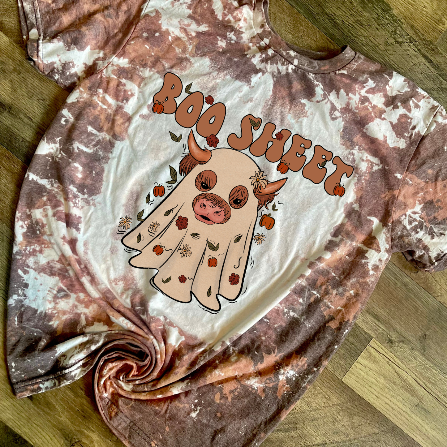Boo sheet Halloween spooky cow tshirt