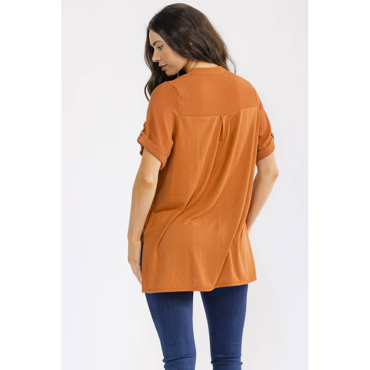 BUTTON FRONT TUNIC SHIRT