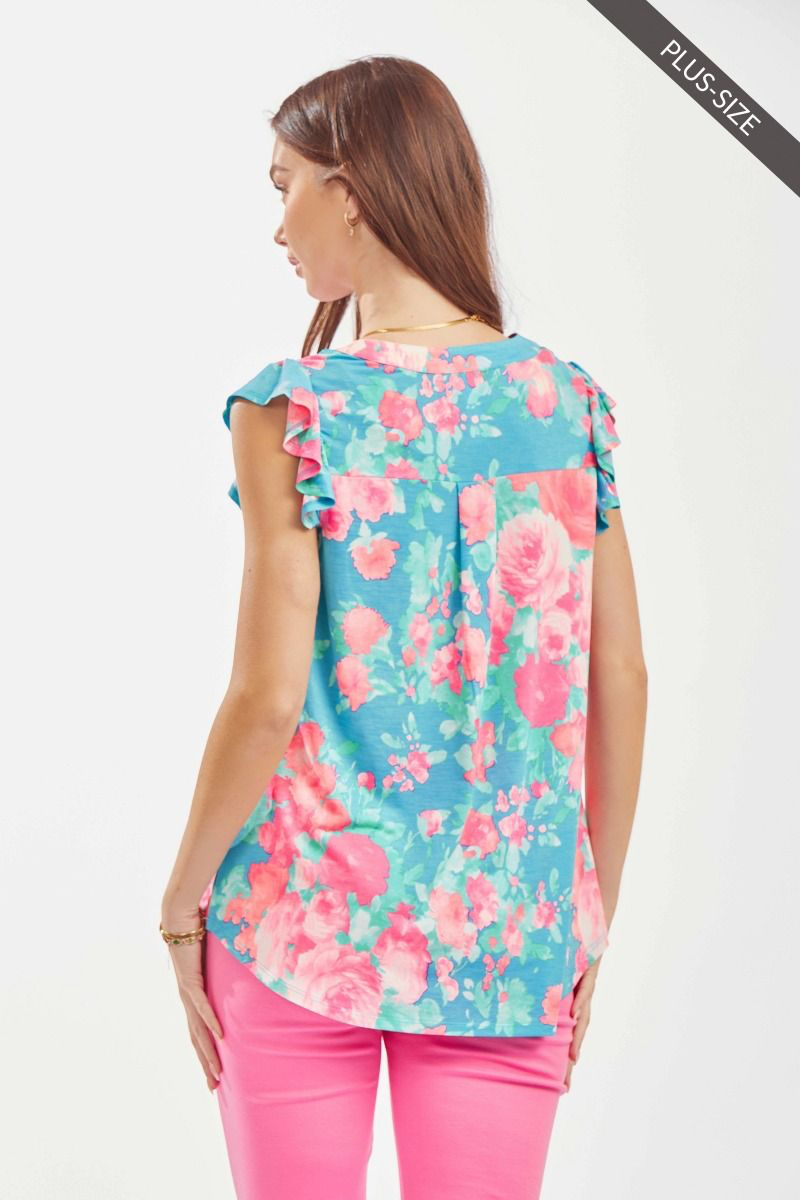 Dear Scarlett Water Rose Flutter Top
