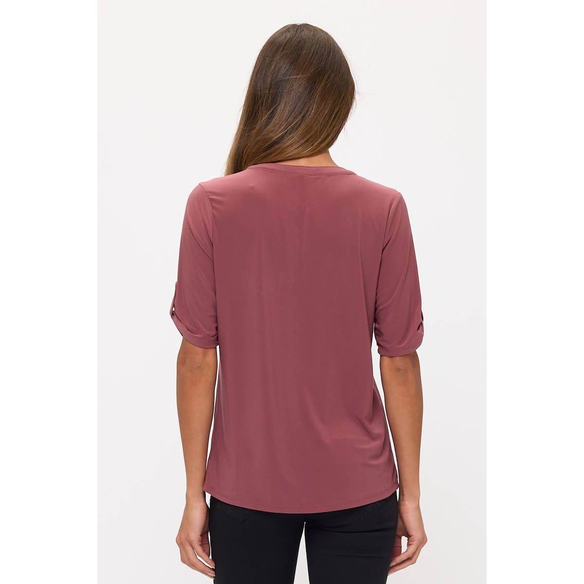 ITY HALF PLACKET FAUX POCKET SHIRT