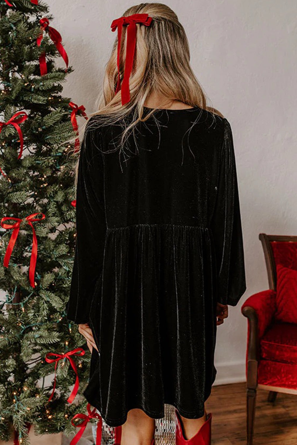 Velvet Bow Christmas Dress
