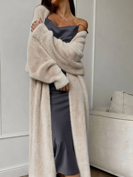 Long Faux Mink Cardigan