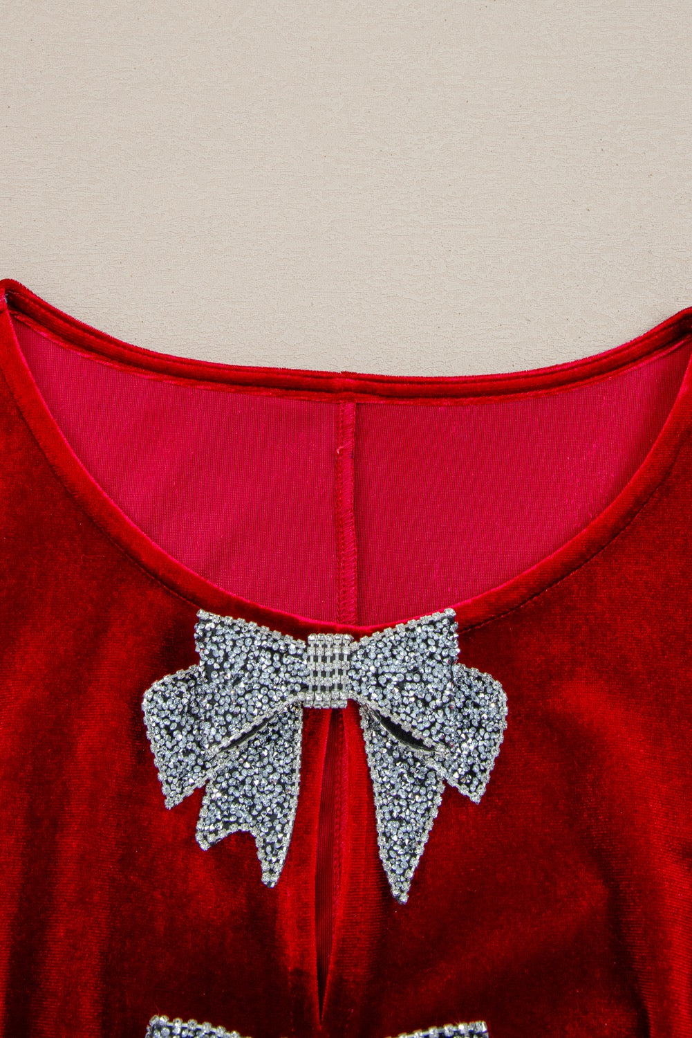 Rhinestone Velvet Christmas Dress