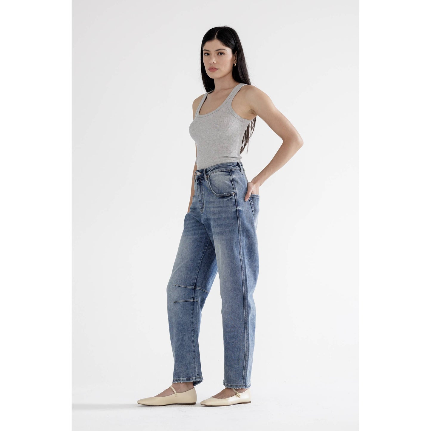 MICA ANKLE BARREL JEANS
