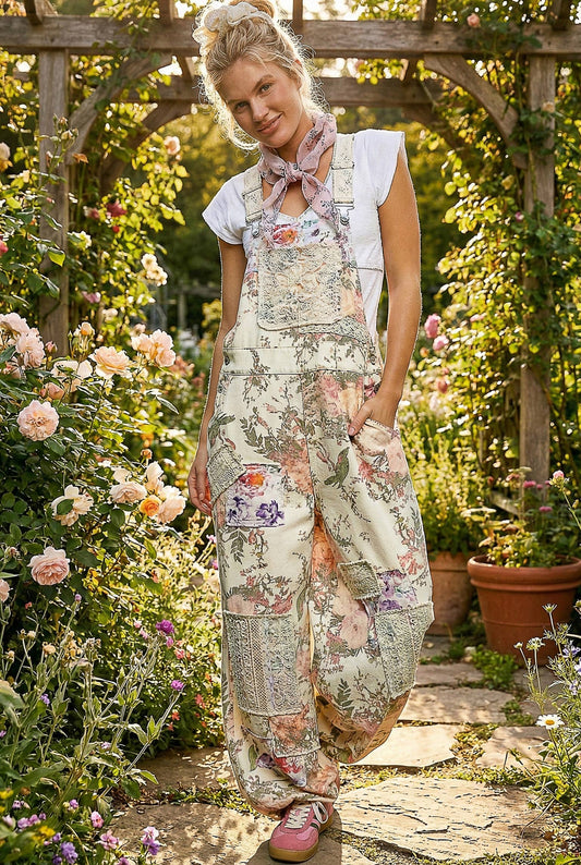 POL Lace Patch Strap Jogger Overall