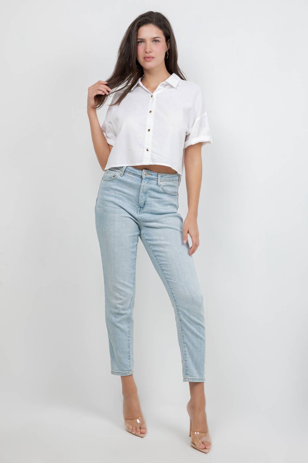 Line Cropped Top