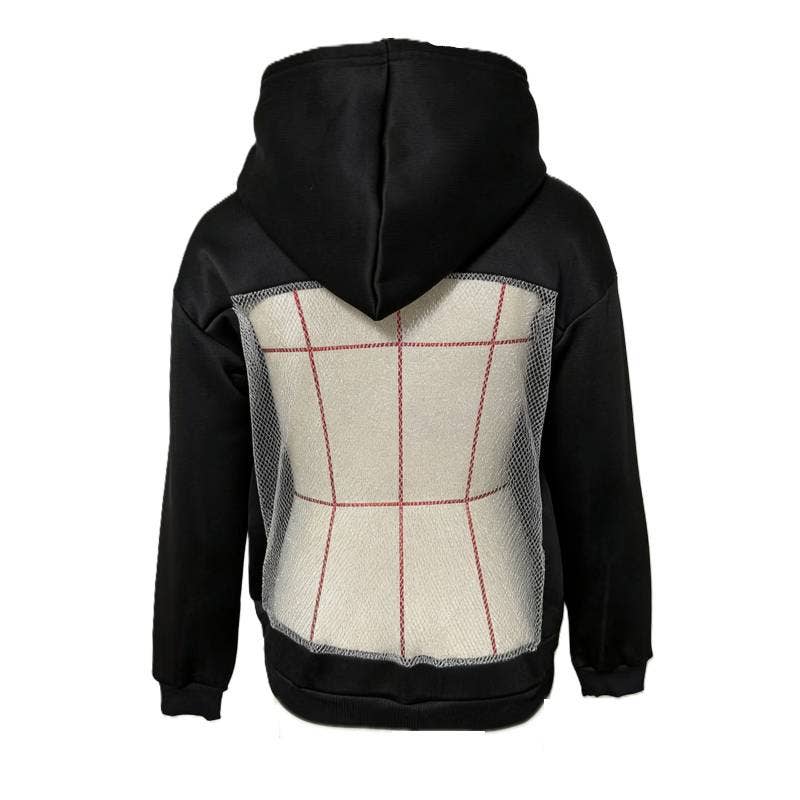Y2k Crystal Mesh Lace Back Carazy Sweatshirt