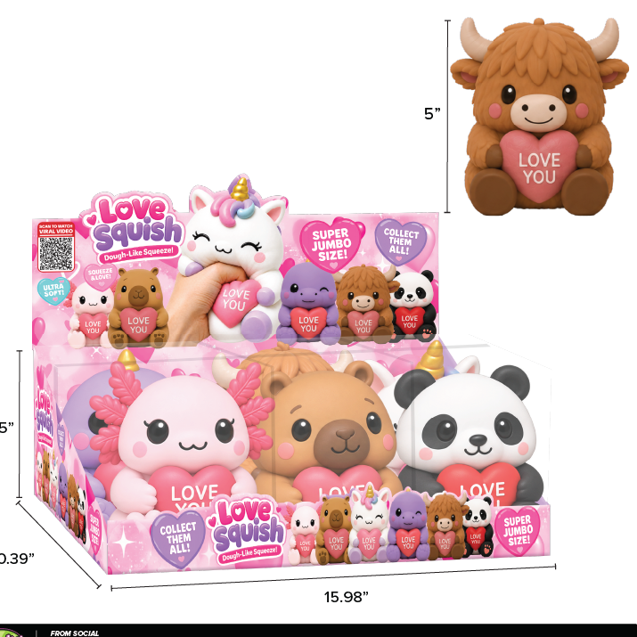 Fun Doh JUMBO Valentines Love Squad Squishy SHIPS JAN 1st