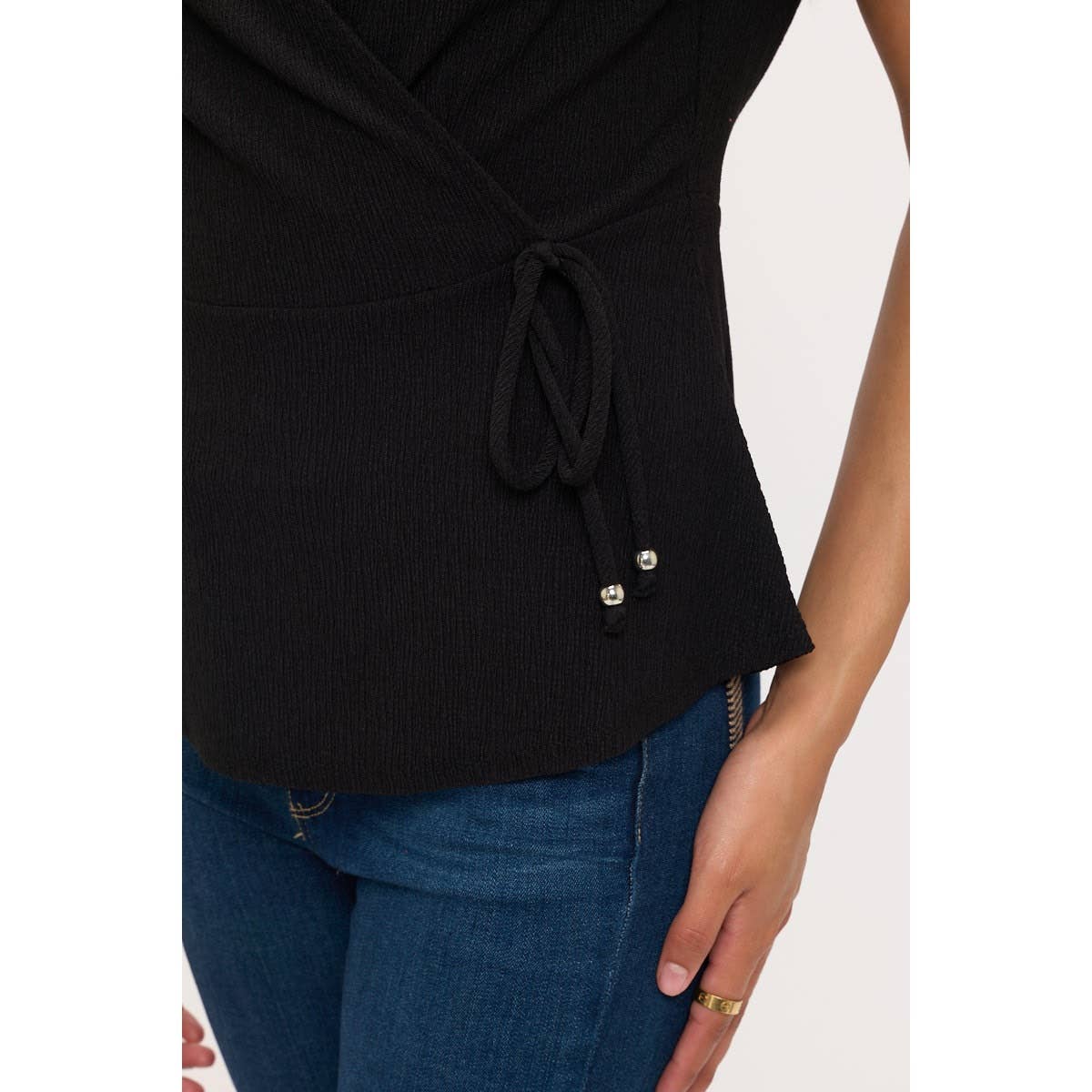 CREPE WRAP WEAR TO WORK TOP