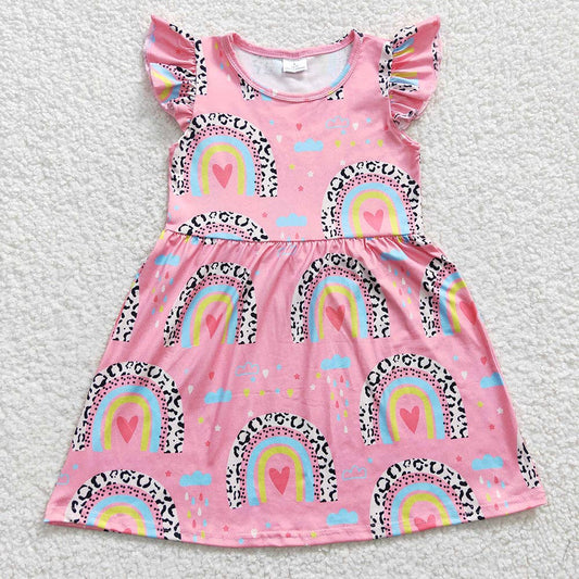 Baby Girls Rainbow Pearl Knee Length Dresses