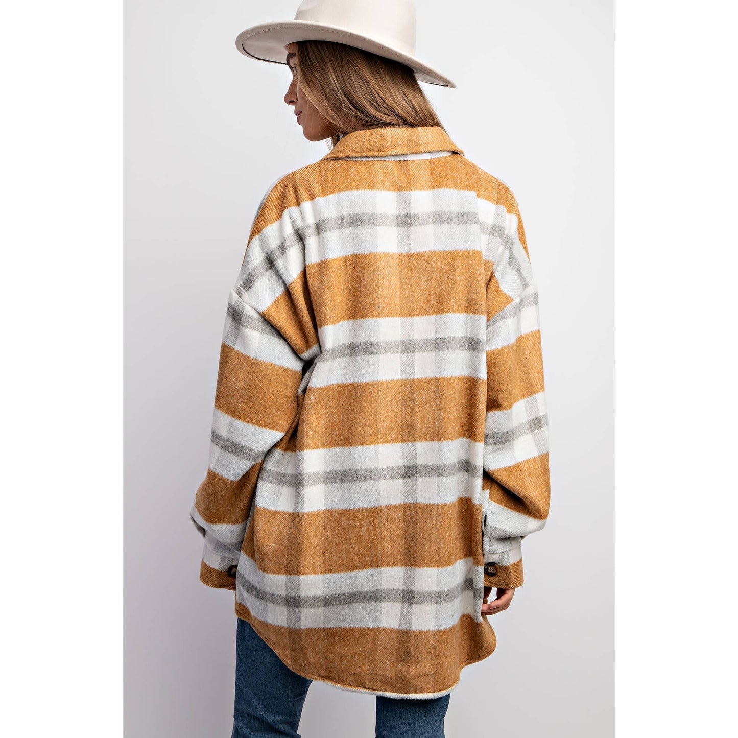 MUSTARD PLAID SHACKET