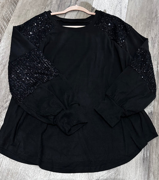 Black Sequin Sale Top