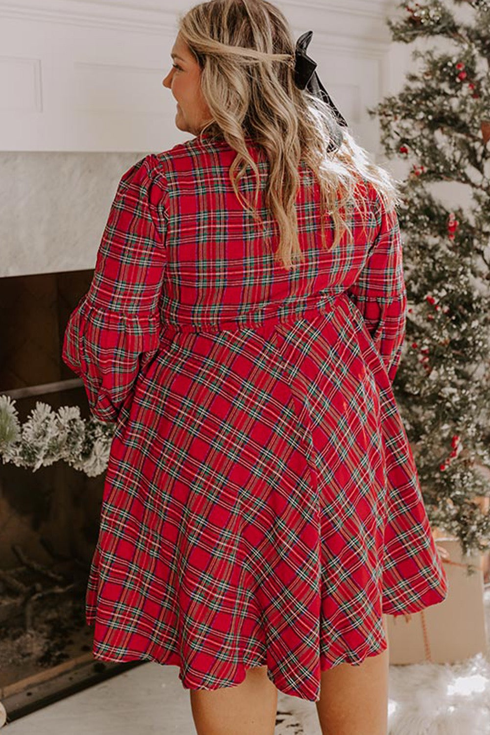 Flannel Curvy Christmas Dress