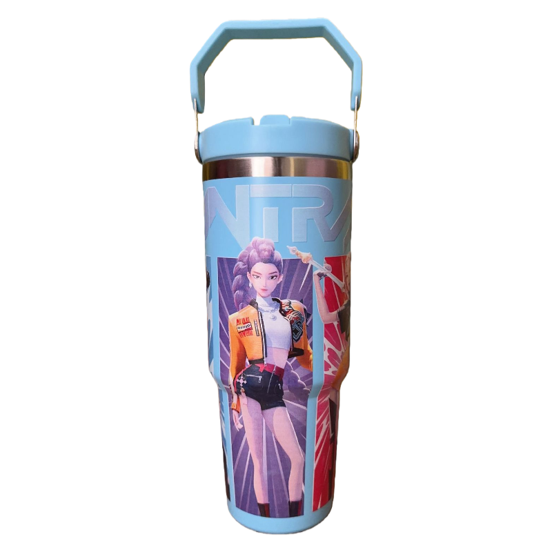 K-Pop Demon Hunters 30oz Stainless Steel Vacuum Tumbler with Handle and Straw, Insulated Car Mug Merch