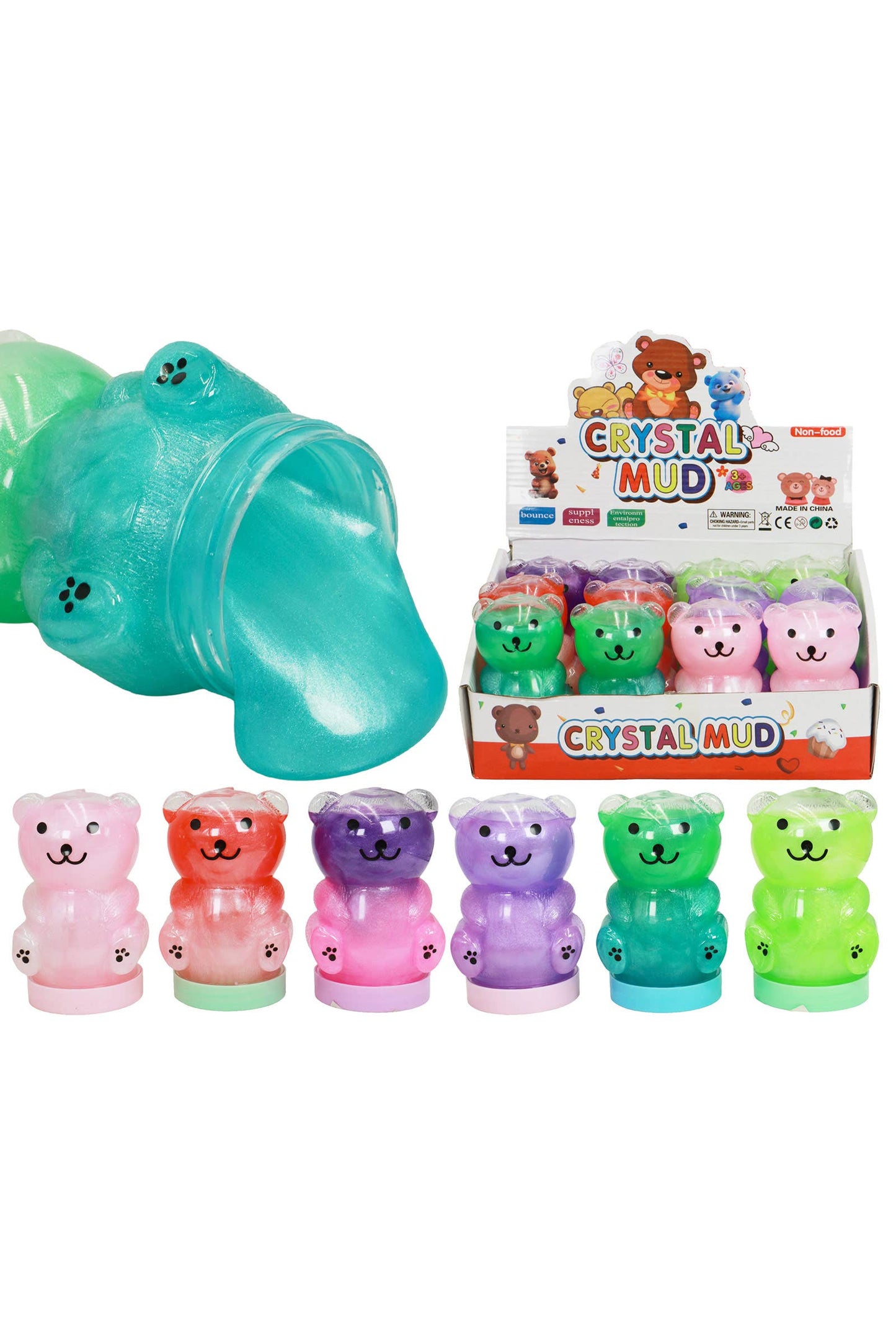 Shimmery Two-Tone Ombre Bear Gel Slime Jar - EST Arrival Mid Aug