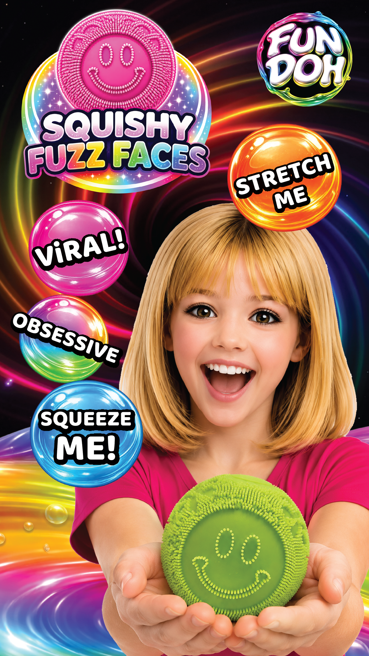 Fun Doh Fuzzy Face Squishy SHIPS OCT 20th