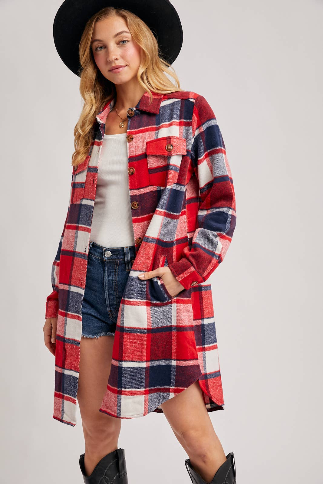 FLANNEL LONGLINE SHACKET