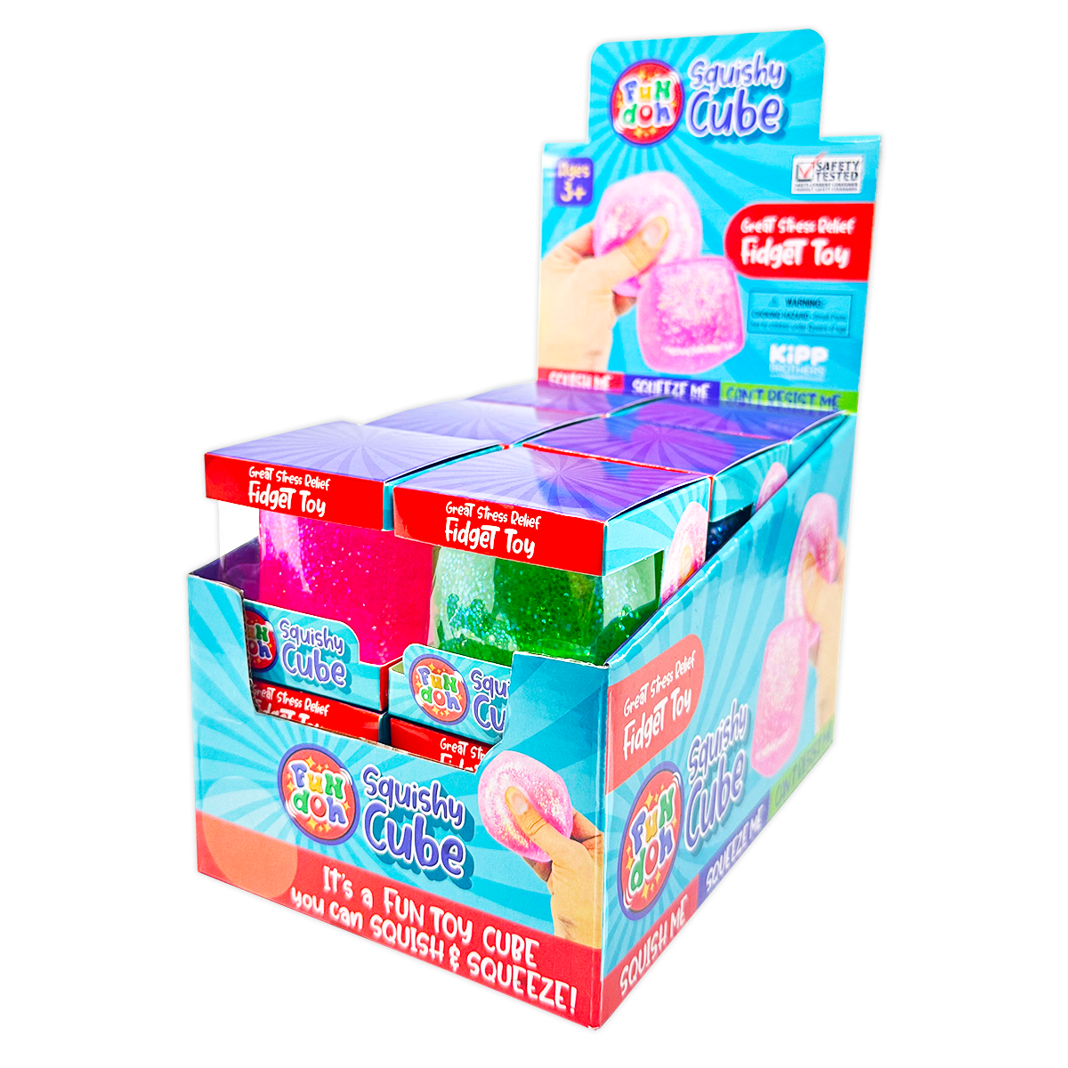 Fun Doh Squish & Squeeze Sparkle Cube Squishy