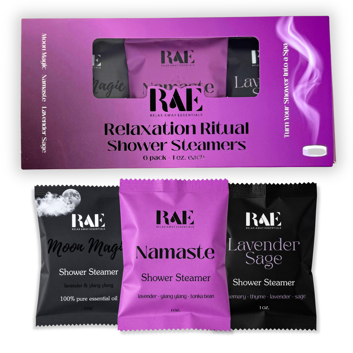 Relaxation - Shower Steamers 6 Pack - Made in USA - Lavender
