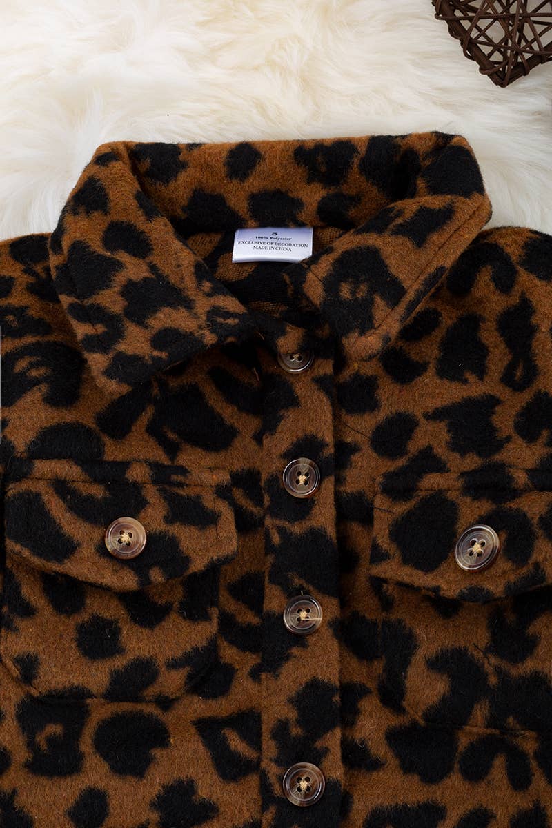 Girls Leopard Shacket