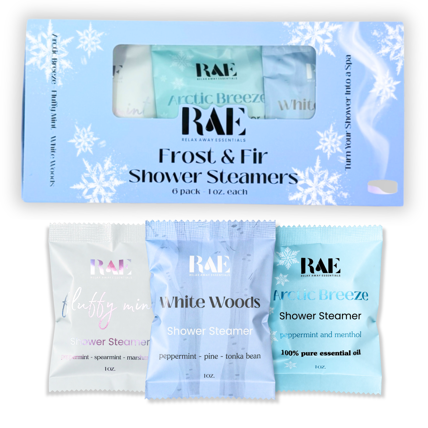 Frost and Fir Shower Steamers 6 Pack - Made in USA