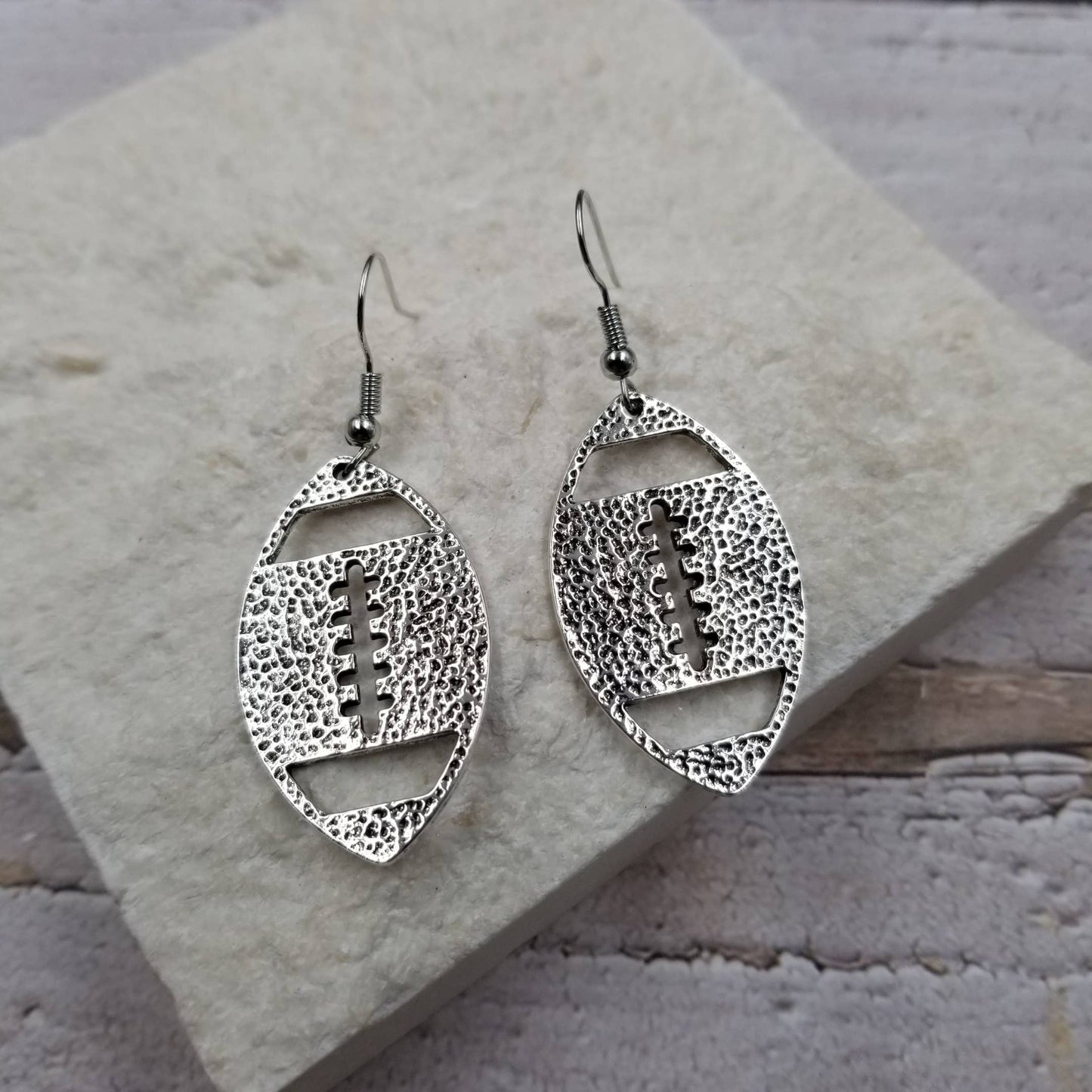 Vintage Silver Football Earrings