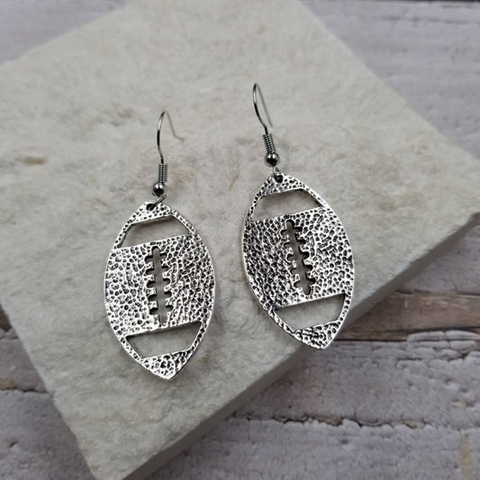 Vintage Silver Football Earrings