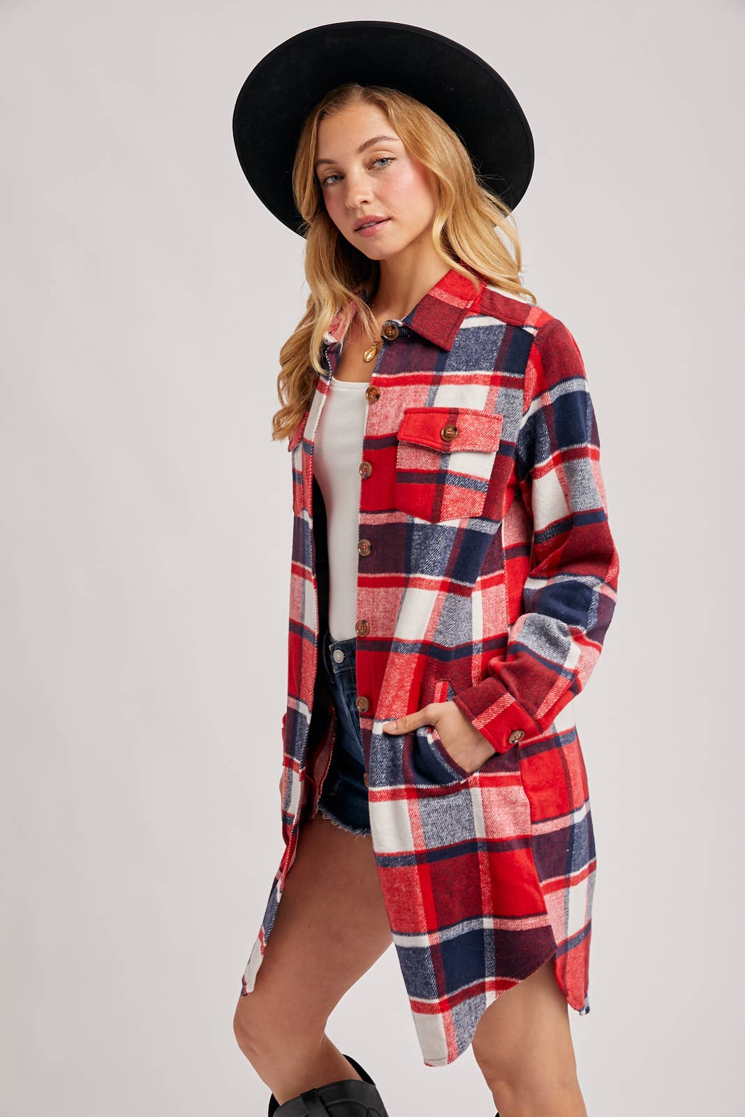 FLANNEL LONGLINE SHACKET