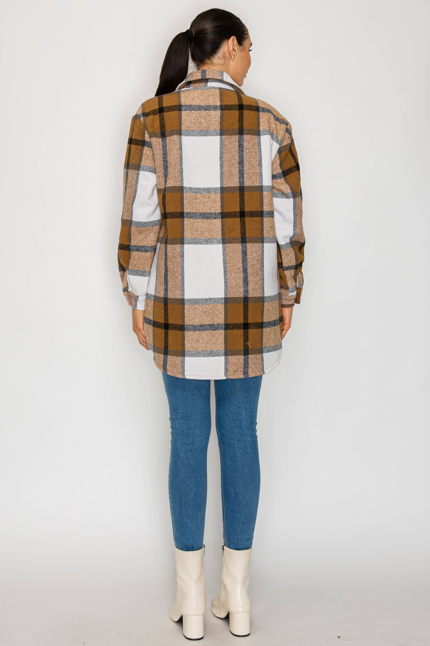 USA Plaid Sherpra Shacket