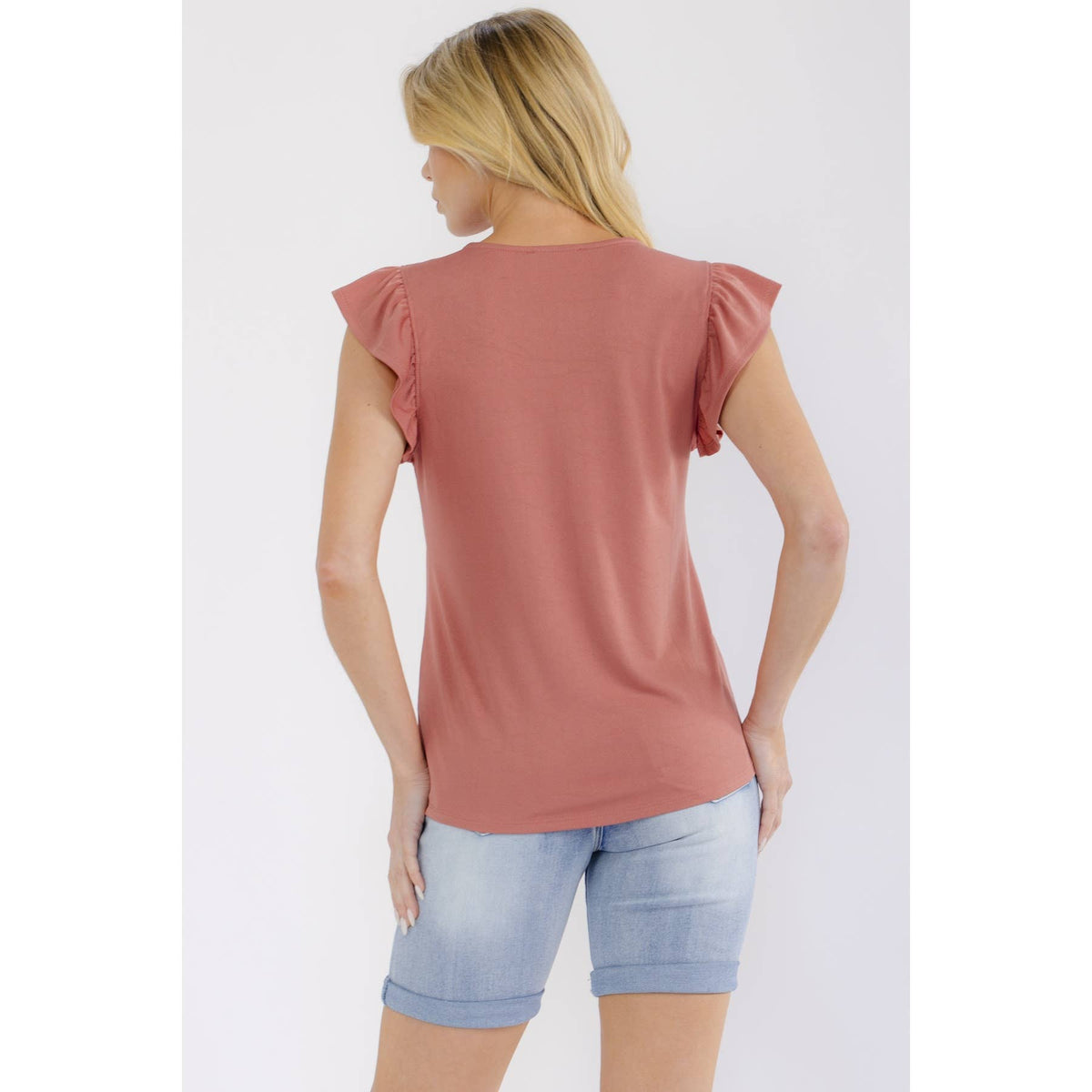 FLUTTER BUTTON FRONT TEE