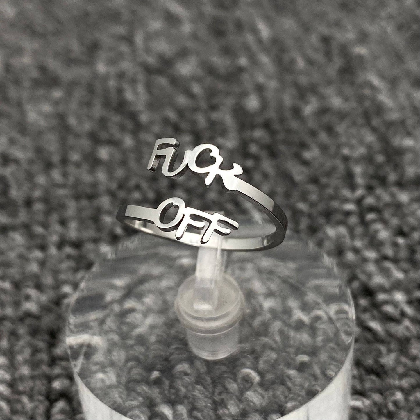 'Fuck OFF' Gold-plated Adjustable Ring