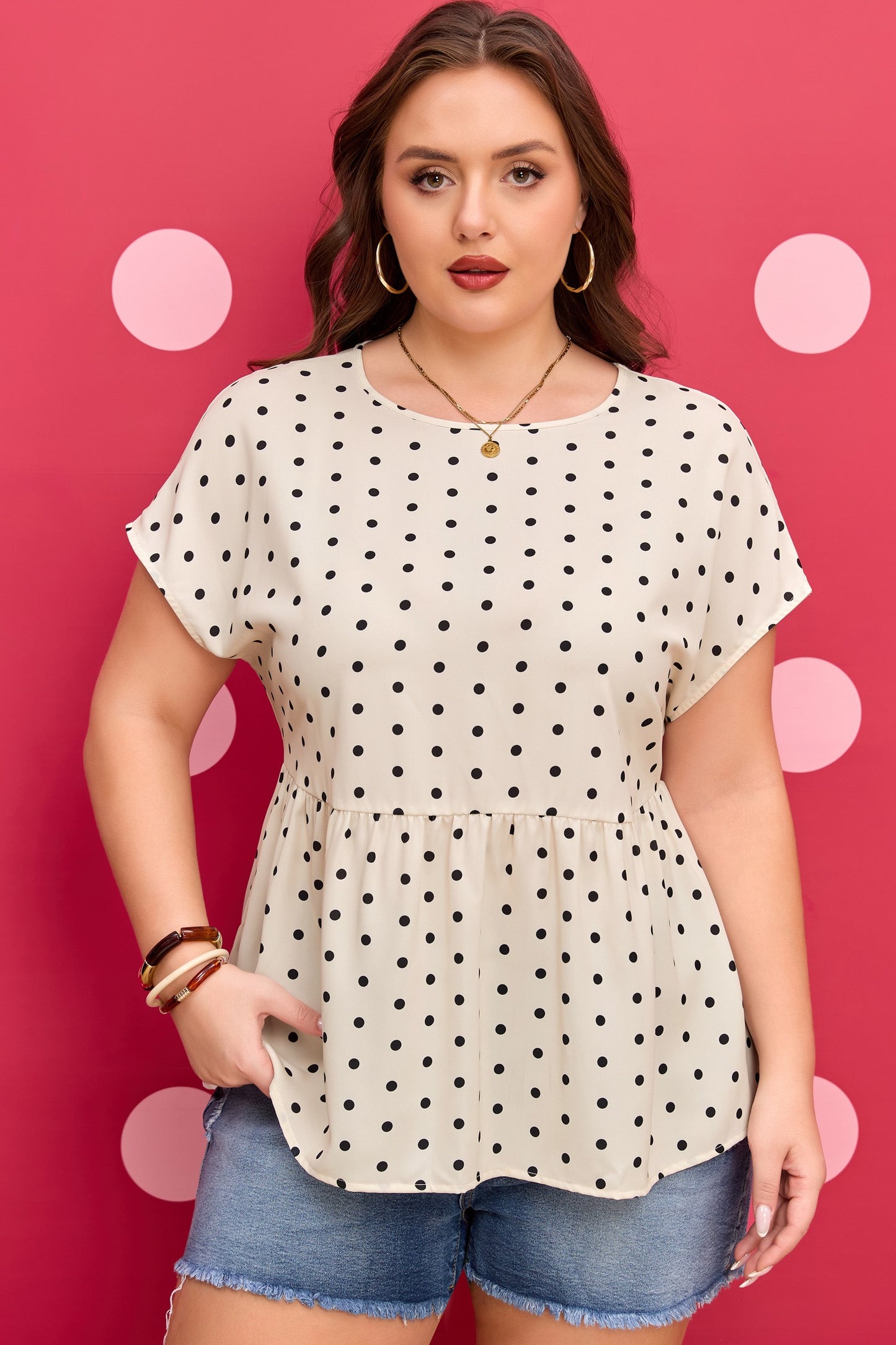 Curvy Polka Dot Top