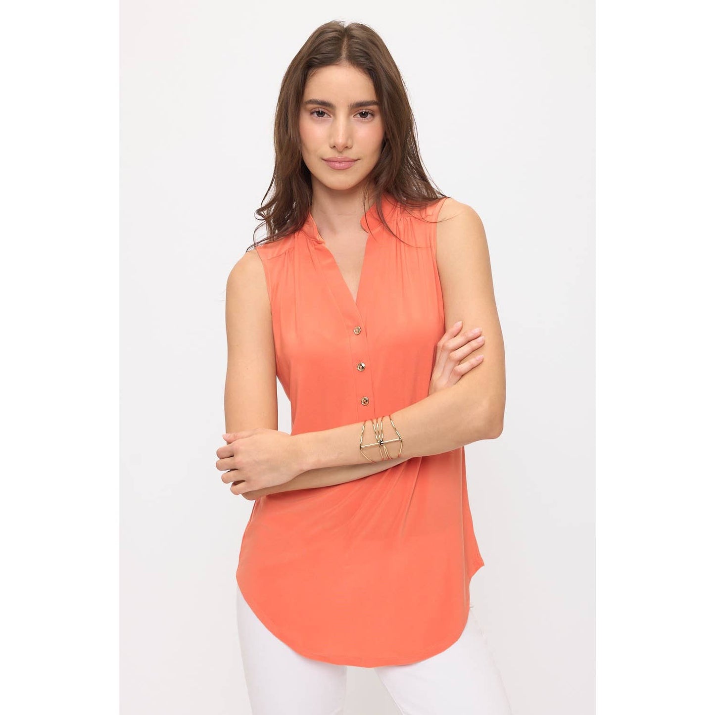 BUTTON FRONT SHIRT TANK