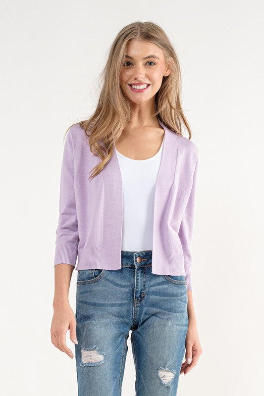 Lavender Cropped Cardigan